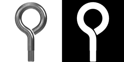 3D rendering illustration of an eye bolt