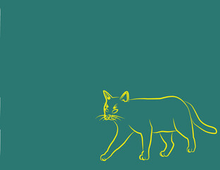 Cat walking vector