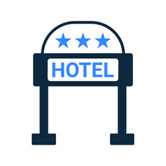 Hotel, three, star icon. Simple editable vector design isolated on a white background.