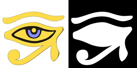 3D rendering illustration of an eye of horus or ra