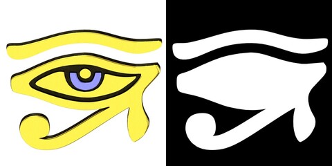 3D rendering illustration of an eye of horus or ra