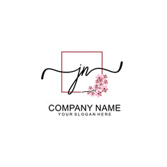 Initial JN beauty monogram and elegant logo design  handwriting logo of initial signature