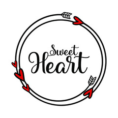 cute laurel frame vector design with Typographic quote. laurel frame vector element for valentine day, wedding, greeting cards, T-shirts, mugs, decoration, celebration, prints, and posters design.