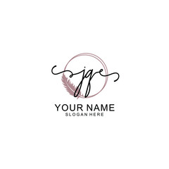Initial JQ beauty monogram and elegant logo design  handwriting logo of initial signature