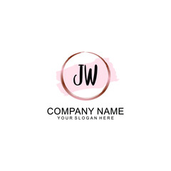 JW Initial handwriting logo vector. Hand lettering for designs