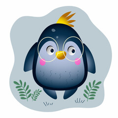 Cute cartoon penguin vector