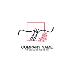 Initial JY beauty monogram and elegant logo design  handwriting logo of initial signature