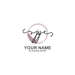 Initial JY beauty monogram and elegant logo design  handwriting logo of initial signature