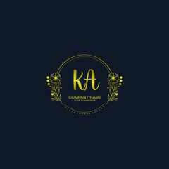 KA initial hand drawn wedding monogram logos