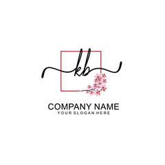 Initial KB beauty monogram and elegant logo design  handwriting logo of initial signature