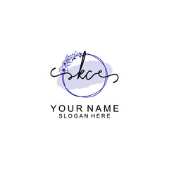 Initial KC beauty monogram and elegant logo design  handwriting logo of initial signature