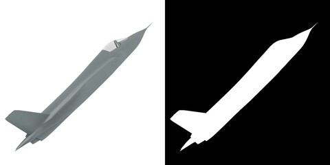 (f35) 3D rendering illustration of a stealth fighter bomber aircraft