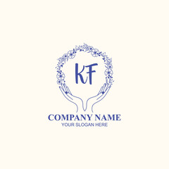 KF initial hand drawn wedding monogram logos