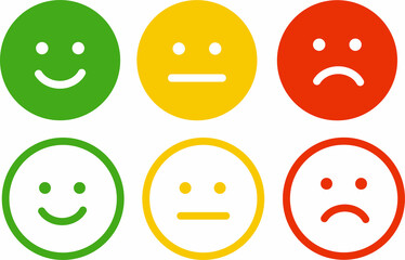 Five facial expression of feedback icon. Rating satisfaction vector illustration
