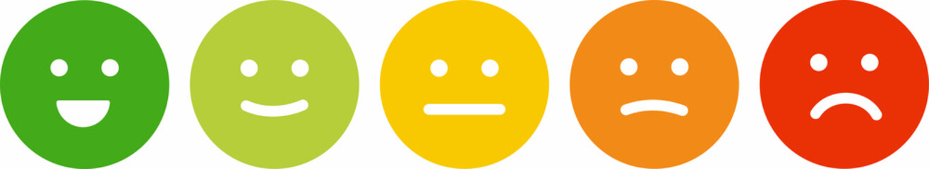Fototapeta premium Five facial expression of feedback icon. Rating satisfaction vector illustration