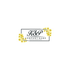 KP Initial handwriting logo vector. Hand lettering for designs