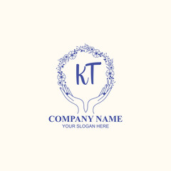 KT initial hand drawn wedding monogram logos