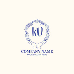 KV initial hand drawn wedding monogram logos