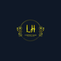 LH initial hand drawn wedding monogram logos