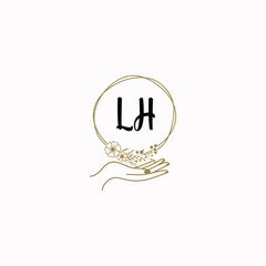 LH initial hand drawn wedding monogram logos