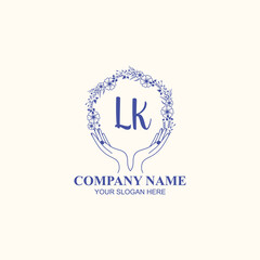 LK initial hand drawn wedding monogram logos