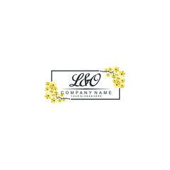 LO Initial handwriting logo vector. Hand lettering for designs