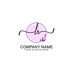 Initial LR beauty monogram and elegant logo design  handwriting logo of initial signature