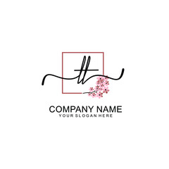 Initial LT beauty monogram and elegant logo design  handwriting logo of initial signature