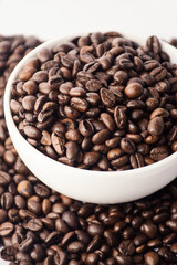 whole grains of natural black coffee