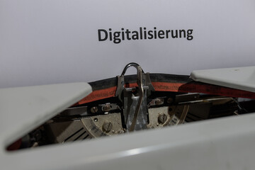 Nahaufnahme Schreibmaschine, Vergleich Digitalisierung