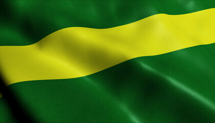 3D Waving Peru Province Flag of Anta Closeup View