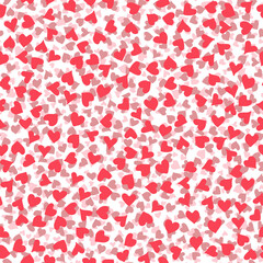 Heart icons seamless pattern on white background. Texture background.