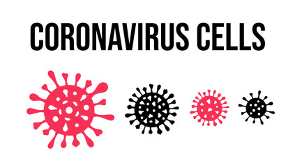 SARS-CoV-2 Coronavirus Bacteria Cell Icon, 2019-nCoV, Covid-2019, Coronavirus Bacteria. No Infection and Stop Coronavirus Concepts