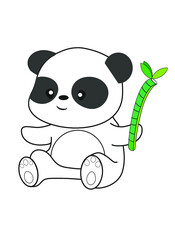 cute panda baby coloring book easy for 5 years