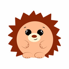 Cute cartoon adorable hedgehog. Draw illustration in color