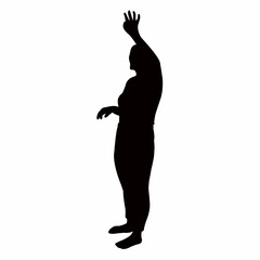 Fototapeta premium a woman waving hand, silhouette vector
