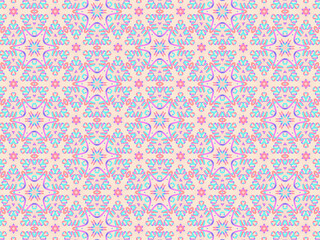 Exquisite and delicate pink lacy patterns for fabric, packaging, wrapping paper and stationery. Repeating fashion print on a blush nude background.