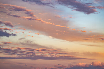  the moon and the sunset with colorful clouds