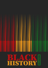 Black History Month in February. African American Culture and History. Celebrated annual in United States and Canada. In October in Great Britain. Vector poster, tradition ornament illustration