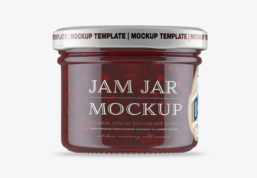 Raspberry Jam Jar Mockup