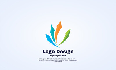 awesome arrow logo icon vector illustration design template
