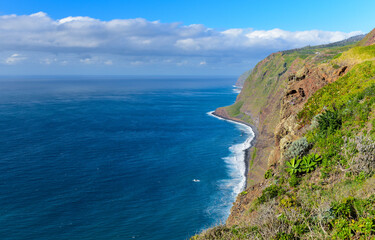 The coast of Madeira, Portugal. Ponta do Pargo.