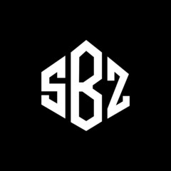 SBZ letter logo design with polygon shape. SBZ polygon and cube shape logo design. SBZ hexagon vector logo template white and black colors. SBZ monogram, business and real estate logo.
