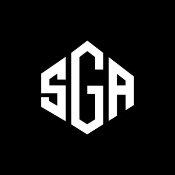 SGA letter logo design with polygon shape. SGA polygon and cube shape logo design. SGA hexagon vector logo template white and black colors. SGA monogram, business and real estate logo.