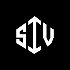 SIV letter logo design with polygon shape. SIV polygon and cube shape logo design. SIV hexagon vector logo template white and black colors. SIV monogram, business and real estate logo.