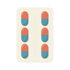 ІнтернетBlister with pills vector flat Illustration.