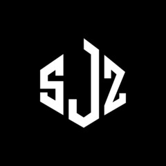 Obraz premium SJZ letter logo design with polygon shape. SJZ polygon and cube shape logo design. SJZ hexagon vector logo template white and black colors. SJZ monogram, business and real estate logo.