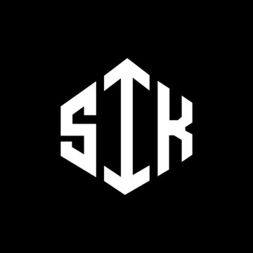 SIK letter logo design with polygon shape. SIK polygon and cube shape logo design. SIK hexagon vector logo template white and black colors. SIK monogram, business and real estate logo.