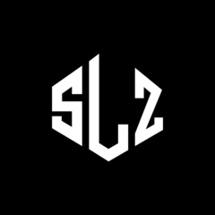 Obraz premium SLZ letter logo design with polygon shape. SLZ polygon and cube shape logo design. SLZ hexagon vector logo template white and black colors. SLZ monogram, business and real estate logo.
