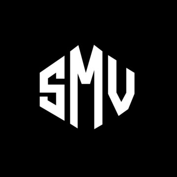 SMV letter logo design with polygon shape. SMV polygon and cube shape logo design. SMV hexagon vector logo template white and black colors. SMV monogram, business and real estate logo.